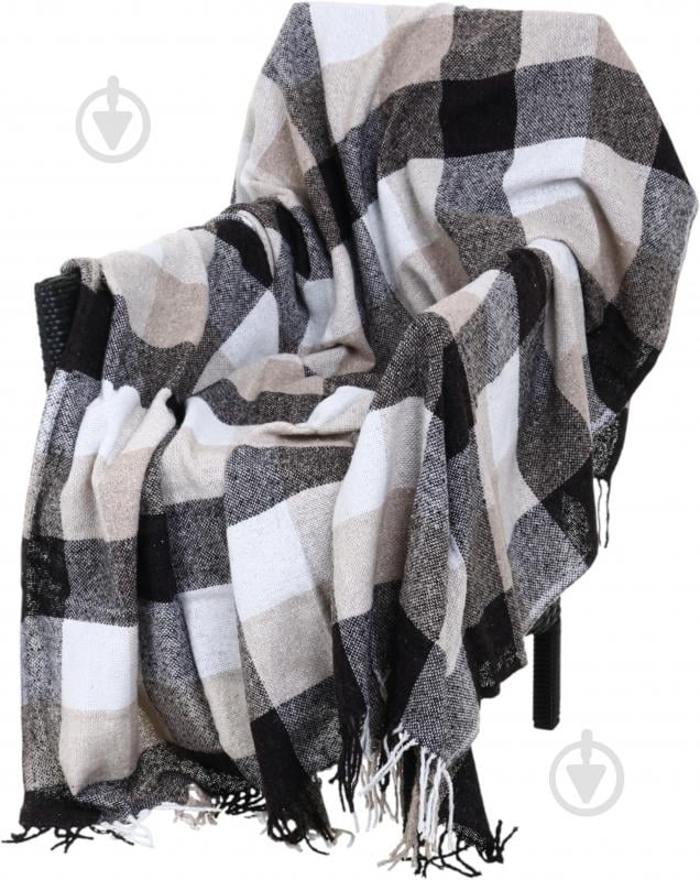 Плед полушерстяной Vladi 170x210 см черно-белый - фото 2 Плед полушерстяной Vladi 170x210 см черно-белый - фото 2