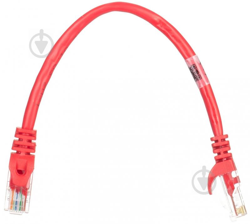 Патч-корд 2E Cat 5e UTP RJ45 26AWG 7/0.16 Cu 2E-PC5ECOP-020RD 0,2 м красный - фото 1