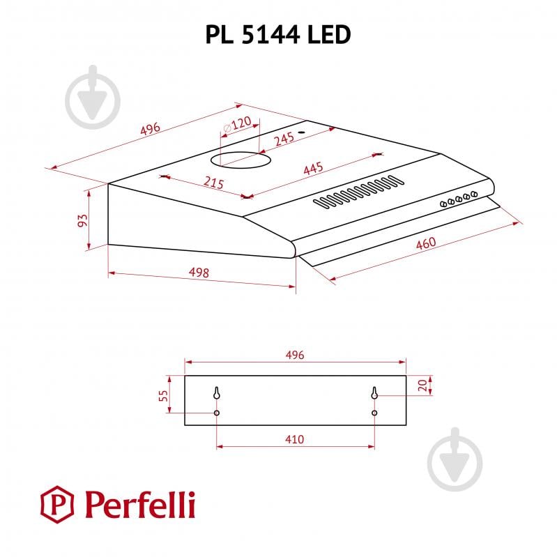 Витяжка Perfelli PL 5144 BL LED пласка - фото 12