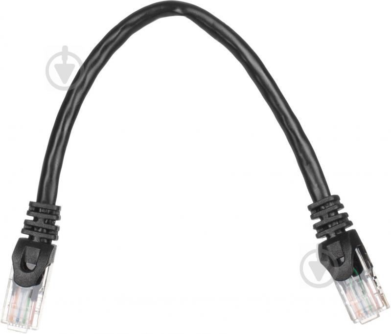 Патч-корд 2E Cat 6 UTP RJ45 26AWG 7/0.16 Cu 2E-PC6COP-020BK 0,2 м черный - фото 1