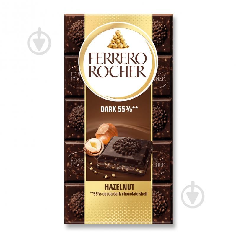 Шоколад Ferrero Rocher чёрный 90 г - фото 1