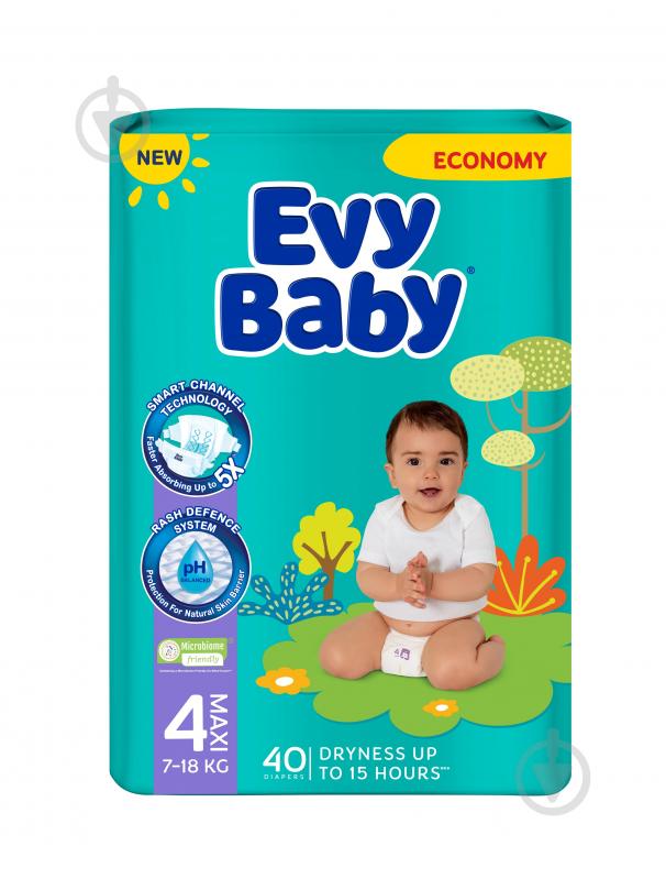 Подгузники Evy Baby Maxi M 7-18 кг 40 шт. - фото 1