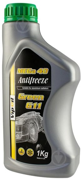 Антифриз VipOil G11 MEGA Green 40 1 кг зелений - фото 1