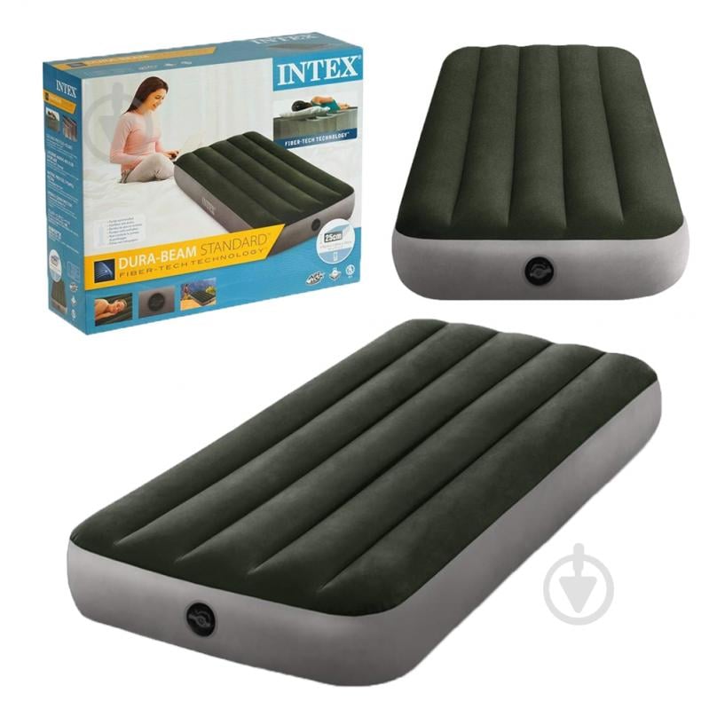 Ліжко надувне Intex Prestige Downy 64106 191х76 см зелений - фото 1