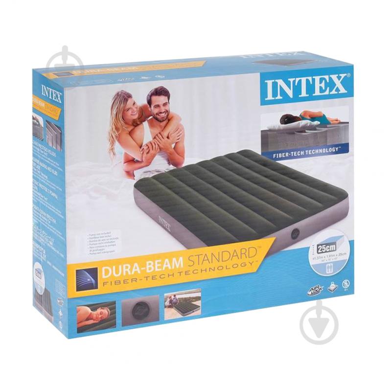 Ліжко надувне Intex Prestige Downy 64108 191х137 см зелено-сірий - фото 4