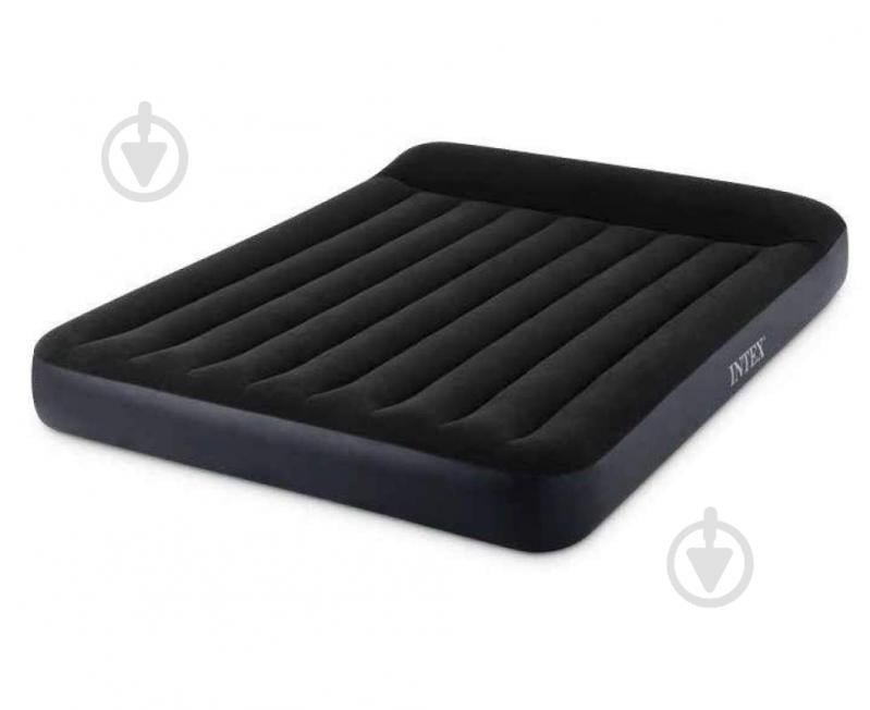 Ліжко надувне Intex з підголівником 203х152 см чорний - фото 1