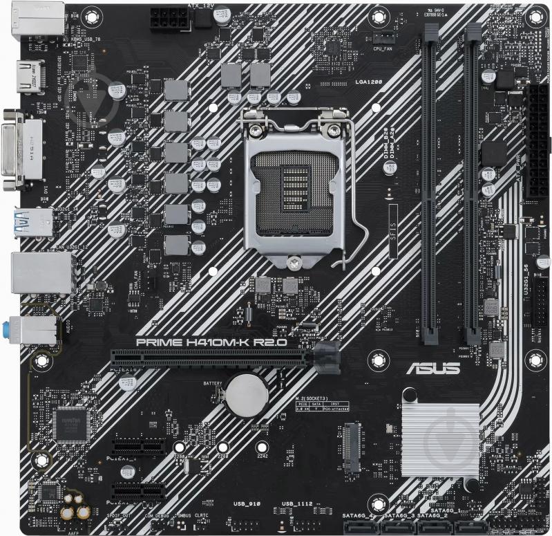 Материнская плата Asus PRIME H410M-K R2.0 (Socket 1200, Intel H470, mini ATX) - фото 1