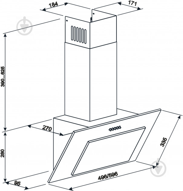 Витяжка Eleyus Vertical 470 50 BL - фото 13