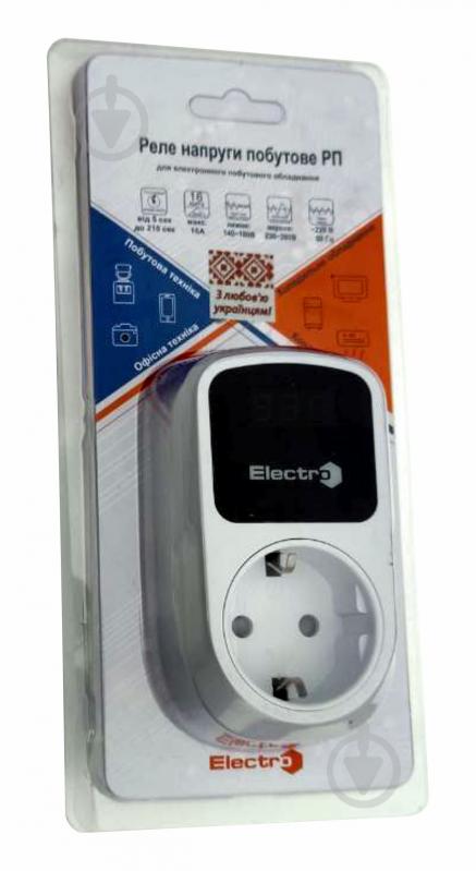 Реле напряжения ElectrO 16А (140В - 280В) RP1N16BL - фото 6