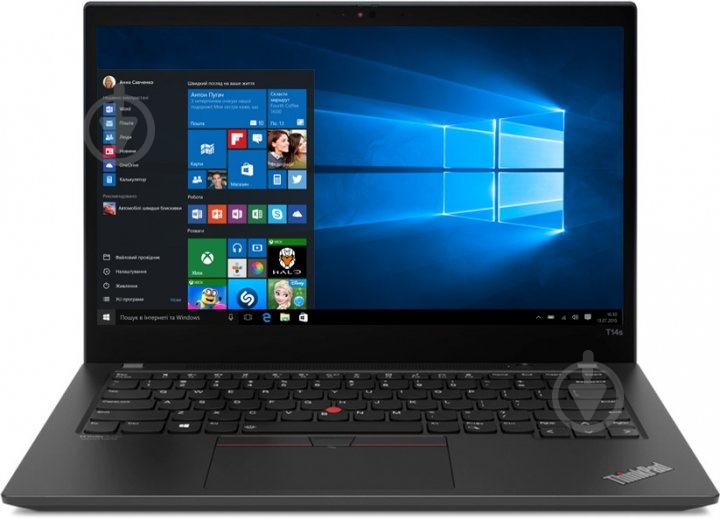 Ноутбук Lenovo ThinkPad T14s 14 (20WM00A5RA) black - фото 1