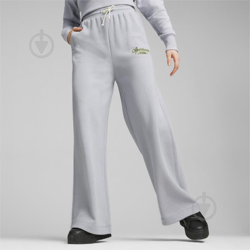 Штани Puma CLASSICS+ RELAXED SWEATPANTS 62427463 р. XS блакитний - фото 2