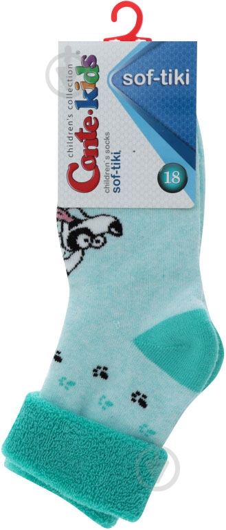 Носки детские для девочек Conte-Kids SOF-TIK 223 р.18 бледно-бирюзовый - фото 1