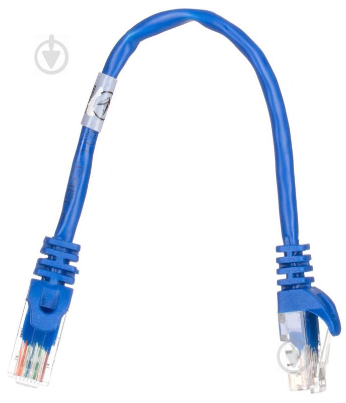 Патч-корд 2E Cat 5e UTP RJ45 26AWG 7/0.16 CCA 2E-PC5ECA-020BL 0,2 м синій - фото 1