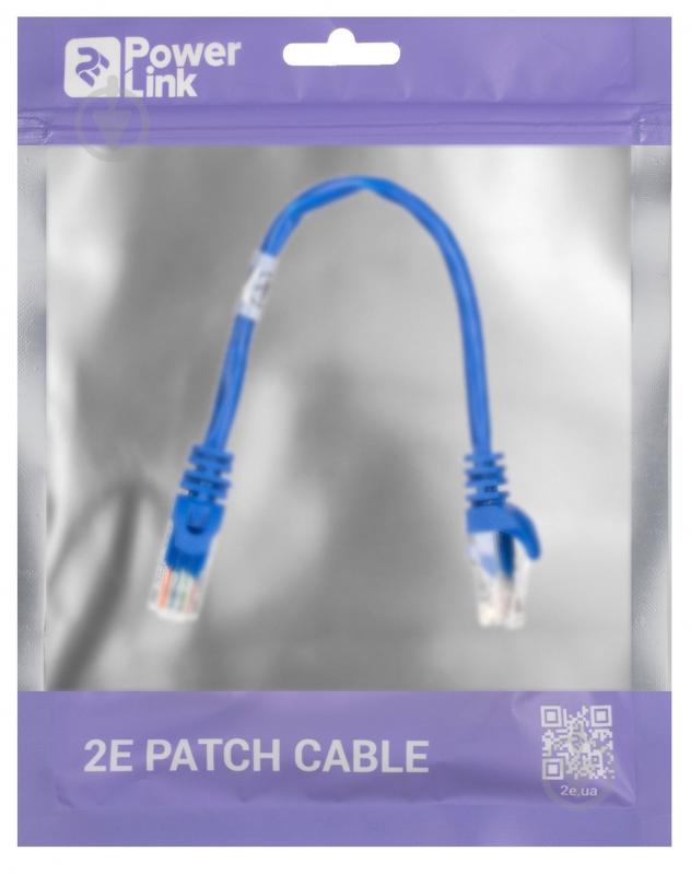 Патч-корд 2E Cat 5e UTP RJ45 26AWG 7/0.16 CCA 2E-PC5ECA-020BL 0,2 м синій - фото 3