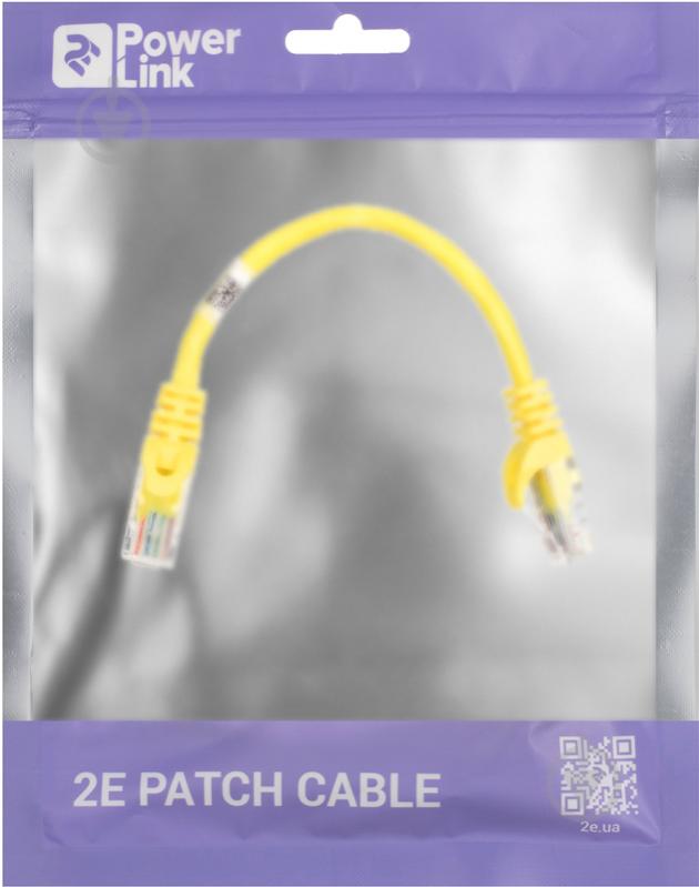 Патч-корд 2E Cat 5e UTP 26AWG 2E-PC5ECA-020YLW 0,2 м желтый - фото 3