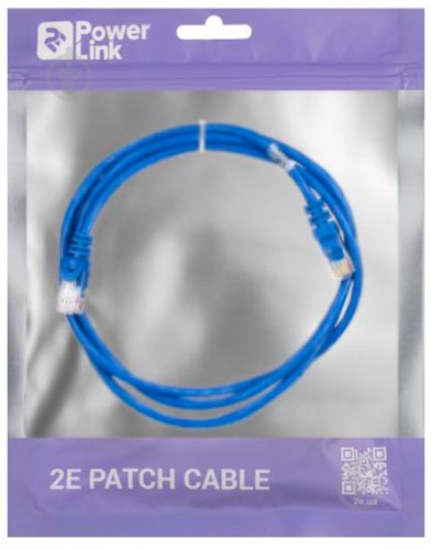 Патч-корд 2E Cat 5e,UTP,RJ45, 26AWG ,7/0.16 CCA, PVC 1 м синий - фото 3