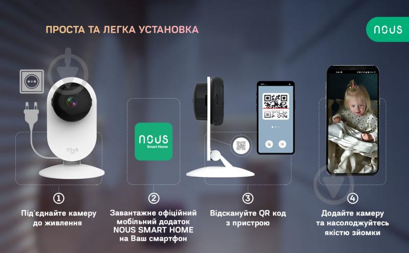 Умная IP-камера Nous W3 белый - фото 10