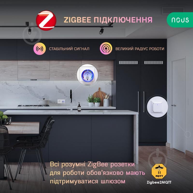 Умная розетка Nous A1Z Smart ZigBee Socket белый - фото 6