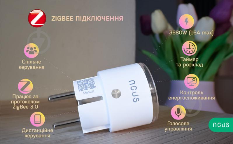 Умная розетка Nous A1Z Smart ZigBee Socket (A1Z-pack2) белый - фото 4