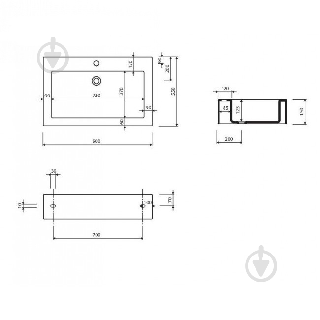 Умывальник Marmorin Ceto 900 - фото 2