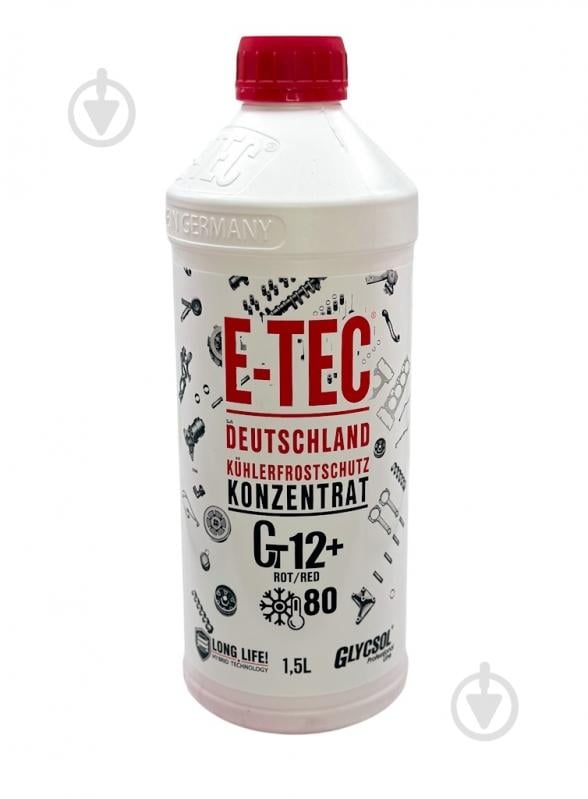 Антифриз E-TEC Gt12+ Glycsol G12+ концентрат 1,5 л червоний (44301) - фото 1 Антифриз E-TEC Gt12+ Glycsol G12+ концентрат 1,5 л червоний (44301) - фото 1