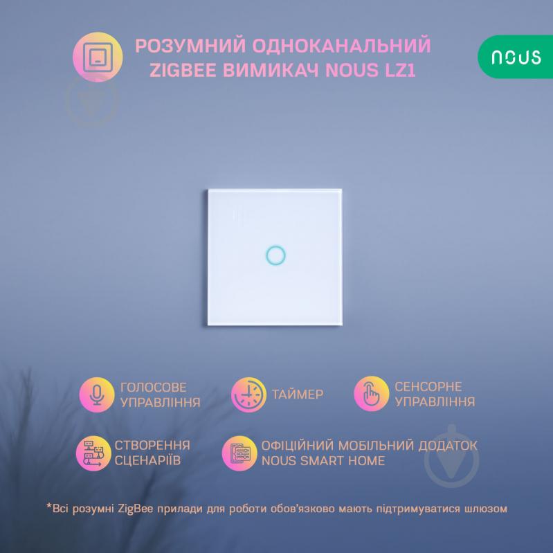 Розумний вимикач Nous LZ1 (ZigBee) білий - фото 4