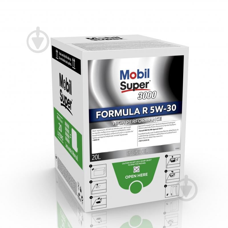 Моторное масло Mobil SUPER 3000 FORMULA-R BAG-IN-BOX 5W-30 20 л (154537) - фото 1