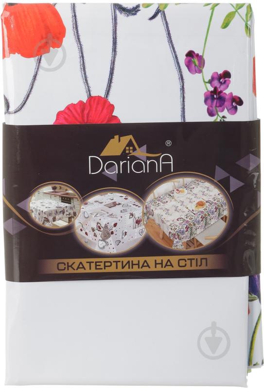 Скатертина Маки 137x240 см білий із малюнком Даріана - фото 4