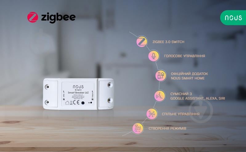 Умное реле-переключатель Nous ZigBee L6Z белый - фото 5