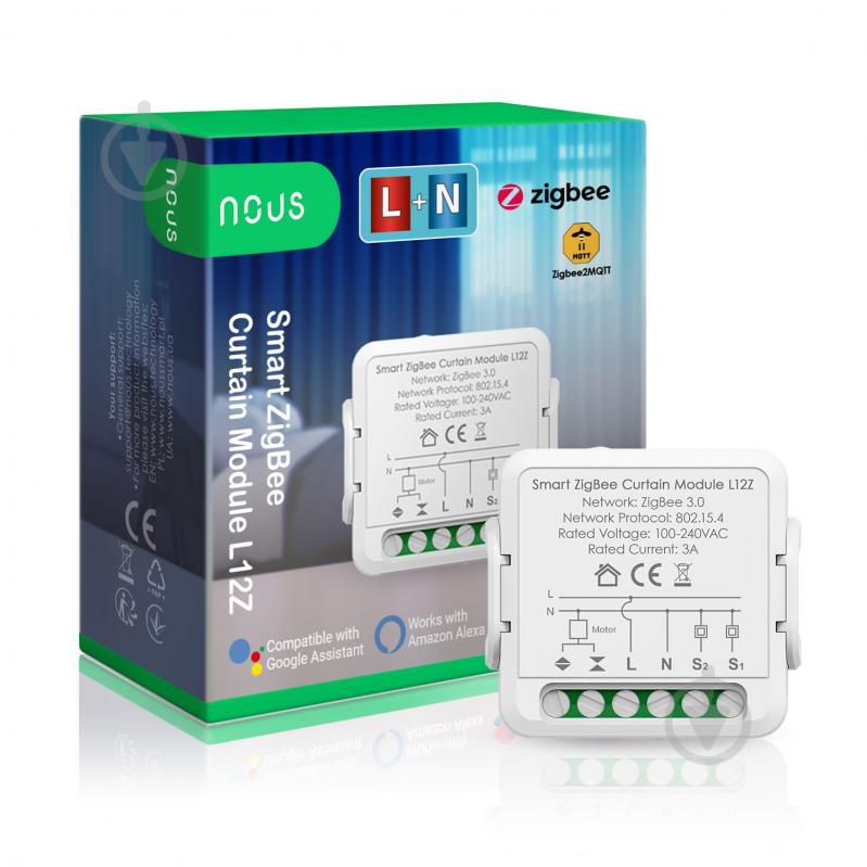 Умный мотор для штор/жалюзи Nous ZigBee L12Z белый - фото 1