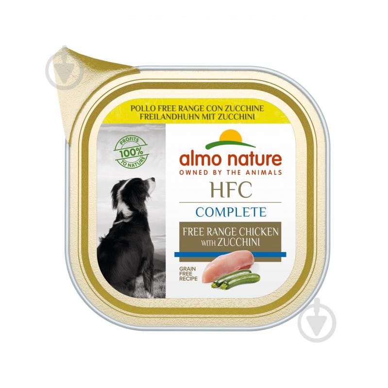 Консерва для собак для всех пород Almo Nature HFC Complete курица свободного выгула и цуккини 85 г - фото 1