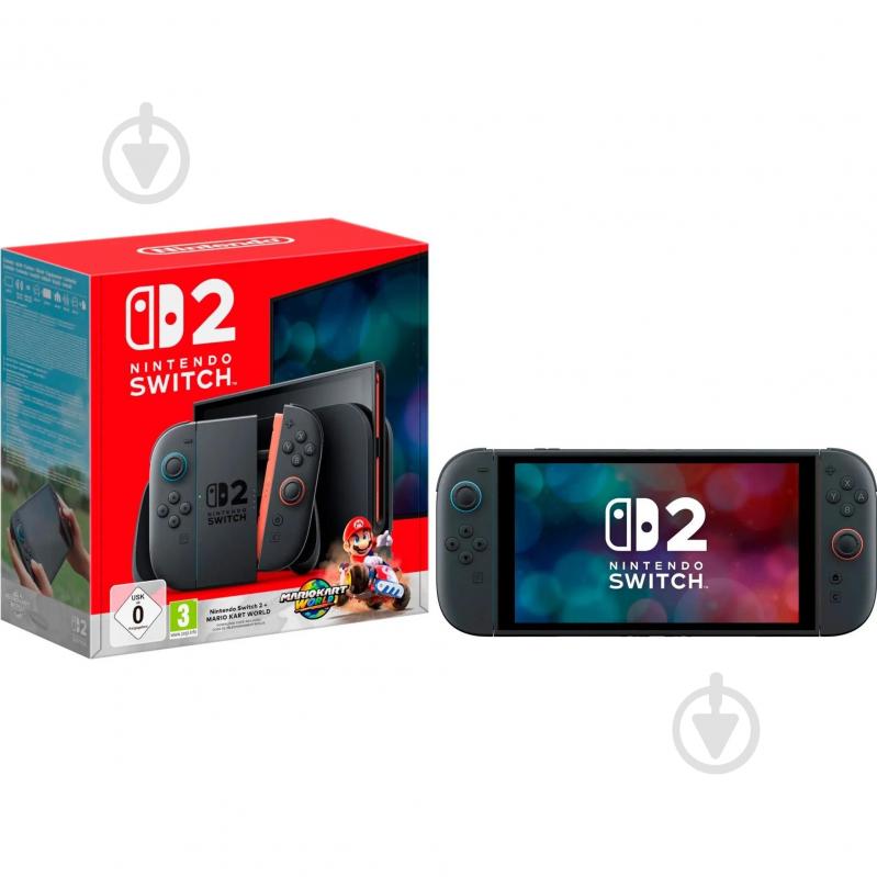 Портативна ігрова приставка NINTENDO Switch 2 Black Mario Kart World Bundle black - фото 1