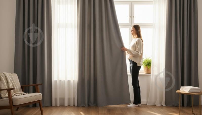 Штора 150х270 см серый Deco - фото 5 Штора 150х270 см серый Deco - фото 5