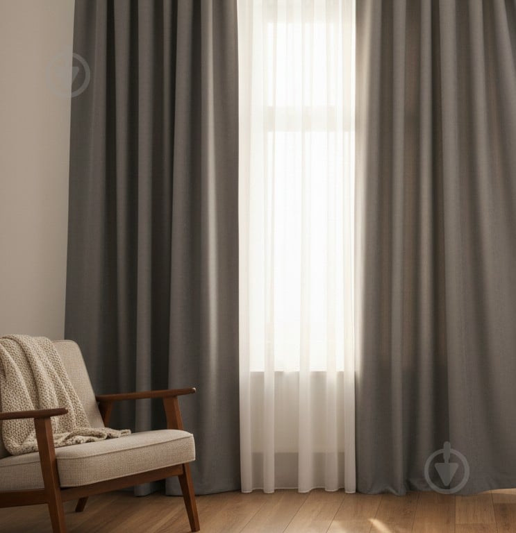 Штора 150х270 см серый Deco - фото 1