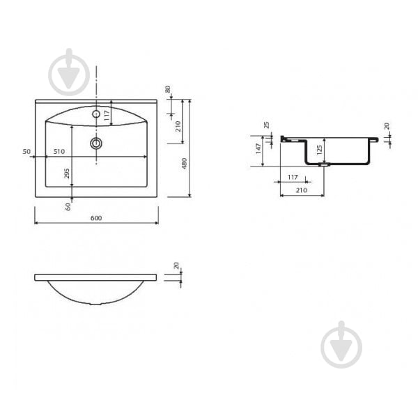 Умывальник Marmorin Larissa 600 - фото 3 Умывальник Marmorin Larissa 600 - фото 3