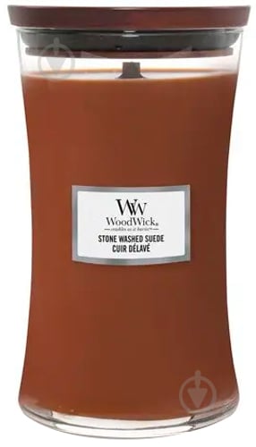 Свеча ароматическая Woodwick Large Stone Washed Suede 609 г - фото 1