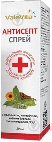 Валевіта антисепт у флак. спрей 20 мл - фото 1 Валевіта антисепт у флак. спрей 20 мл - фото 1