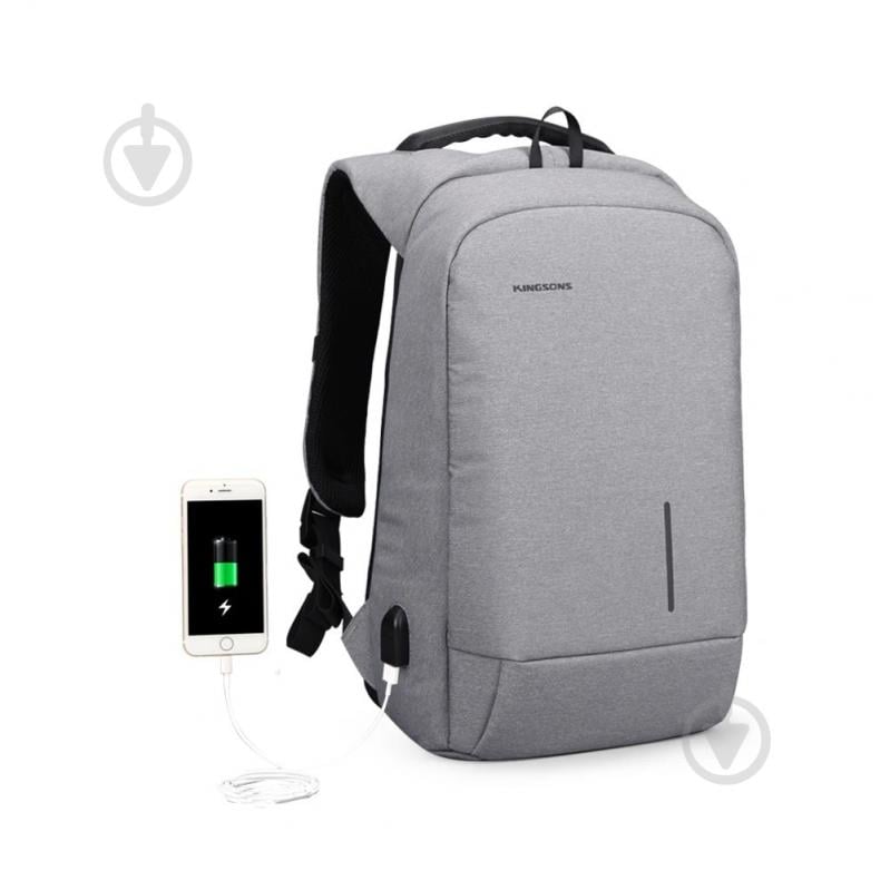Рюкзак для ноутбука Kingsons Laptop backpack 13.3" light grey (KS3149W-D13L) - фото 2