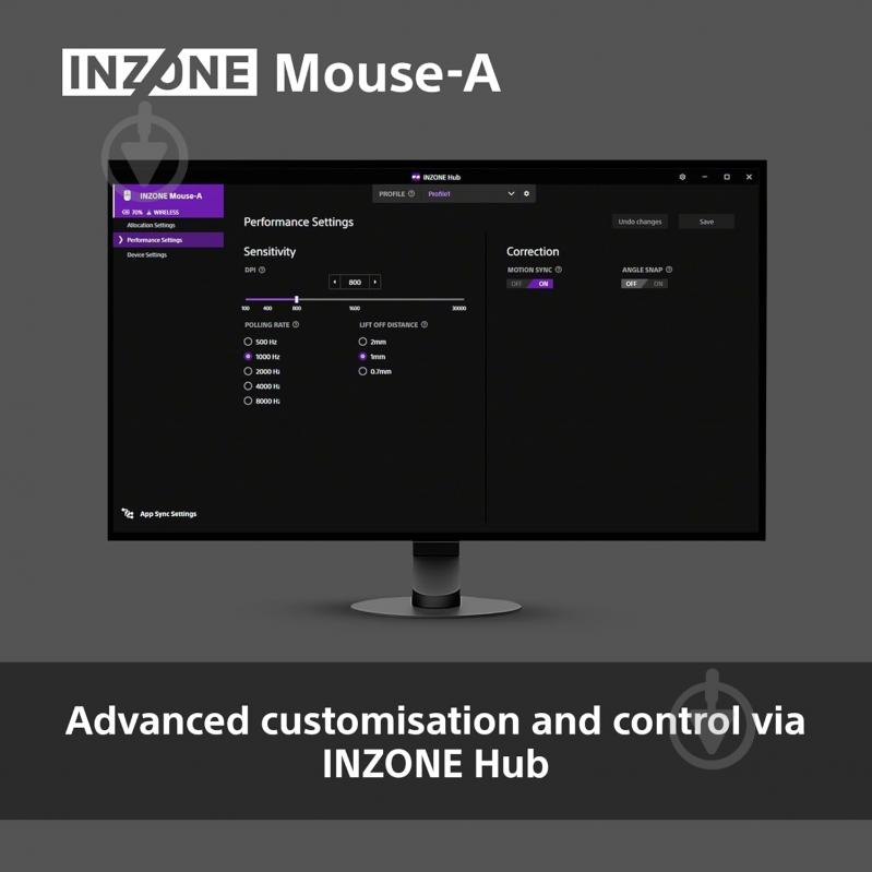 Игровая мышь Sony INZONE Wireless black (MSEG500B.E) - фото 8
