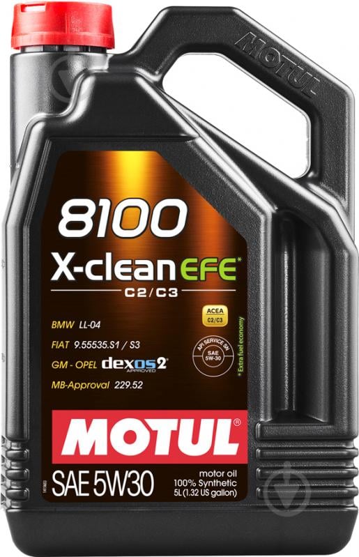 Моторне мастило Motul 8100 X-clean EFE 5W-30 5 л (8100 X-CLEAN EFE 5W30 5L) - фото 1