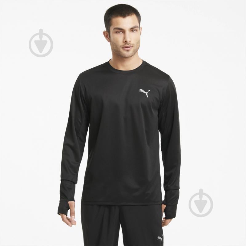 Футболка Puma RUN FAV LS TEE 52021001 р.S черный - фото 1