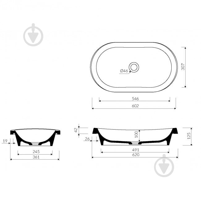 Умывальник Marmorin Pia 600 - фото 2