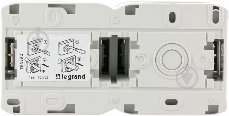 Розетка подвійна із заземленням Legrand Quteo 2x2К+З зі шторками з кришкою сірий 782353 - фото 3