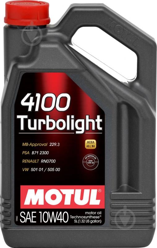 Моторне мастило Motul 4100 Turbolight 10W-40 5 л (108645) - фото 1