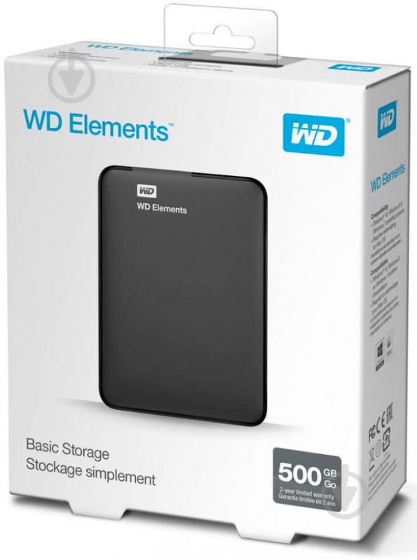 Зовнішній жорсткий диск Western Digital Elements Portable 500 ГБ 2,5" USB 3.0 (WDBUZG5000ABK-WESN) black - фото 7