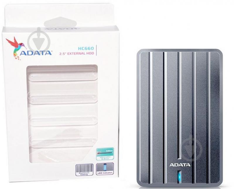 Зовнішній жорсткий диск ADATA HC660 Slim 1 ТБ 2,5" USB 3.0 (AHC660-1TU3-CGY) titanium - фото 8 Зовнішній жорсткий диск ADATA HC660 Slim 1 ТБ 2,5" USB 3.0 (AHC660-1TU3-CGY) titanium - фото 8
