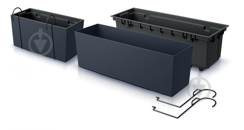 Ящик балконний з кріпленням PRP URBI CASE навісний 400 мм антрацит (74987-433) - фото 1