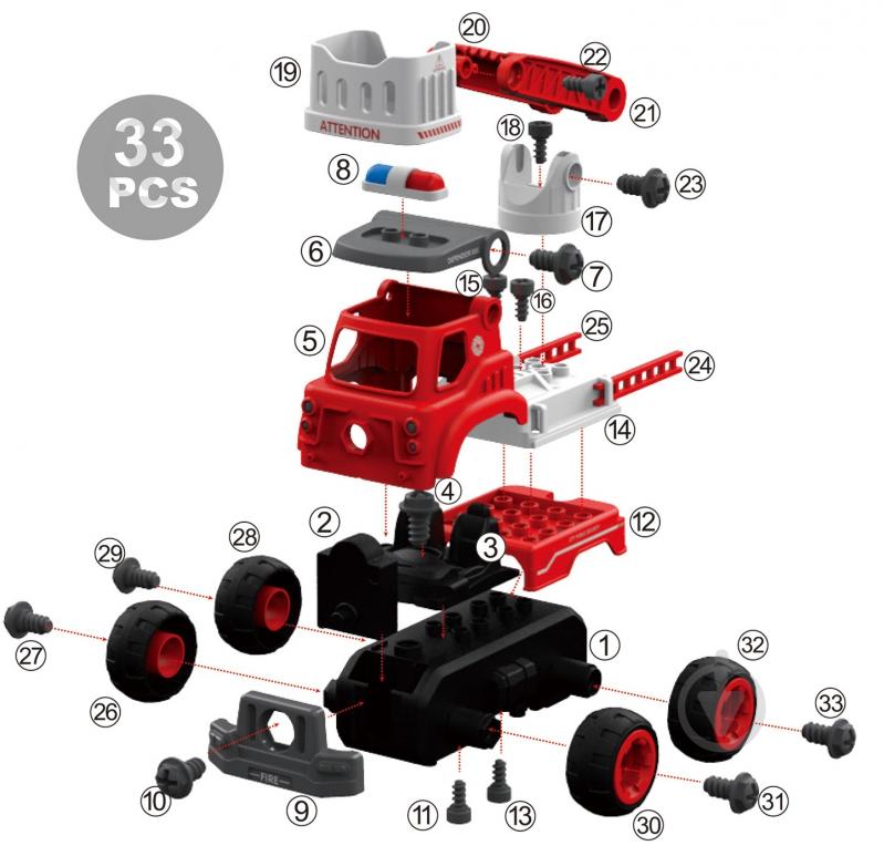 Конструктор DIY Spatial Creativity Пожежний кран з електричним двигуном CJ-1365105 - фото 3 Конструктор DIY Spatial Creativity Пожежний кран з електричним двигуном CJ-1365105 - фото 3