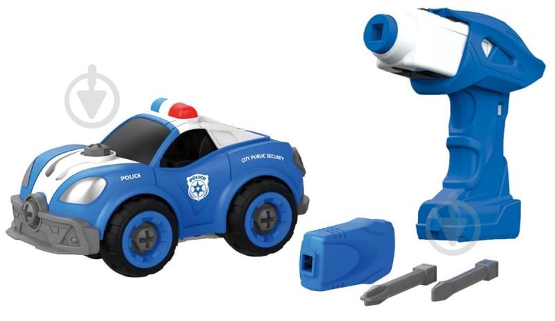 Конструктор DIY Spatial Creativity Поліцейська машина з електричним двигуном CJ-1365063 - фото 2