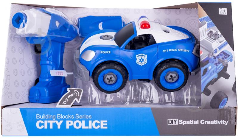 Конструктор DIY Spatial Creativity Поліцейська машина з електричним двигуном CJ-1365063 - фото 4